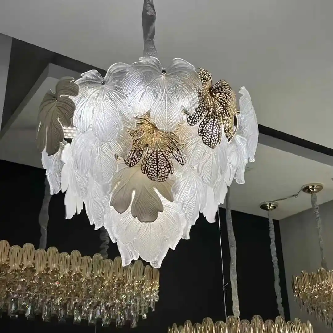 

Modern Ceiling Chandelier 2025 New Lighting for Living Dining Room Luxury Art Decor Glass flower Chandelier Hanging Lamp Lustre