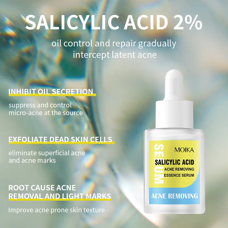 MOIKA Salicylic Acid Acne Removing Essence Face Serum skincare Moisturizing Repairing Acne Treatment Facial Serum Skin Care 30ML