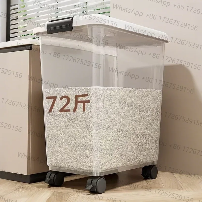 Large Rectangle Plastic Dog Food Container Box With Wheel Classic Style Pet Food Storage Injection PP Technics go корм для собак