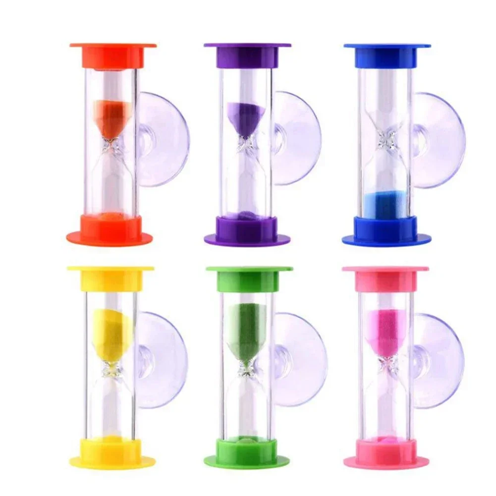 1Pcs 2 Minute Suction Cup Hourglass Timer No Battery Shower Timer Household Battery-Free Color Hourglass Save Water Tool