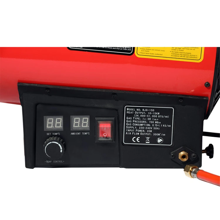 Calentadores de aire caliente de 15kw Calentador de gas para casa de aves de corral para pollitos