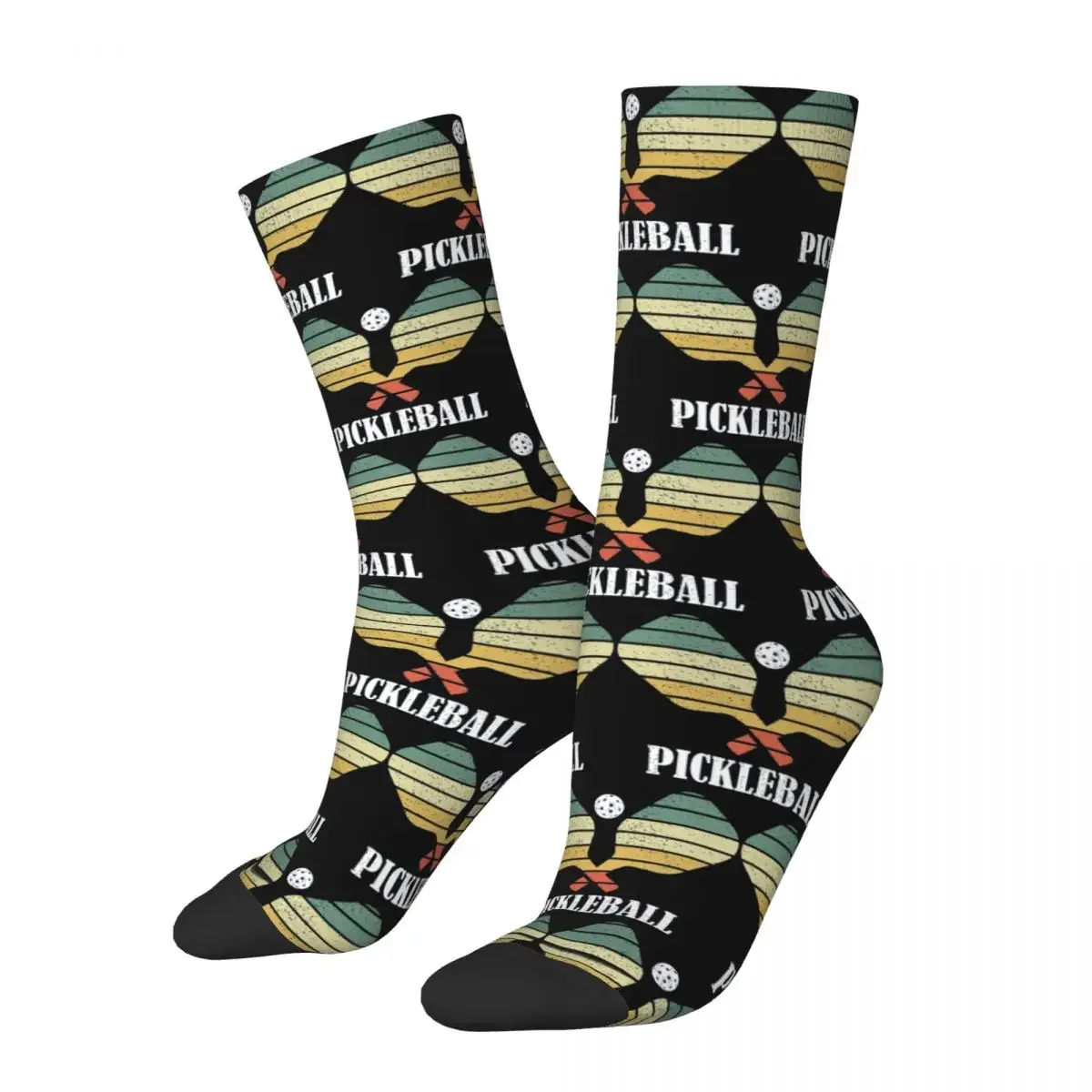 

Pickleball Vintage Distressed Retro Player Socks Sweat Absorbing Stockings All Season Long Socks for Man Woman Birthday Present