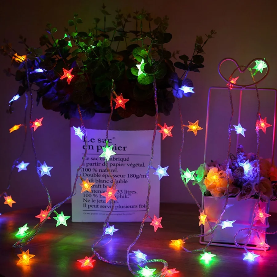 

1Pc Battery Operated Star String Lights – Color Changing LED Fairy Lights for Bedroom, Christmas, Party & Wedding Decor