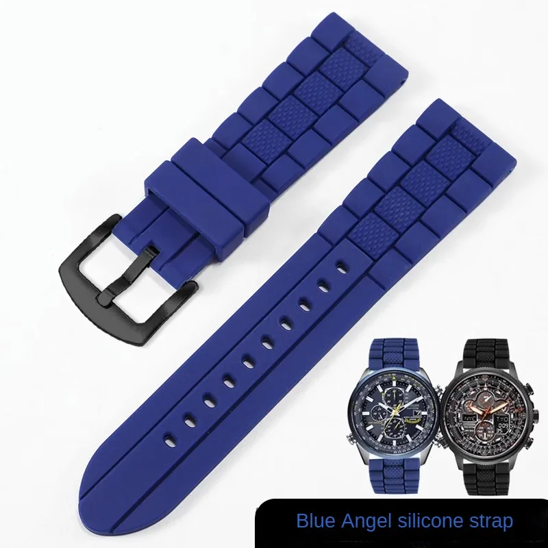 

SUITABLE FOR BLUE ANGEL / SKY EAGLE / AT8020 / CALIBO SERIES FLAT STRAIGHT MOUTH SILICONE WATCH STRAP 22/23MM