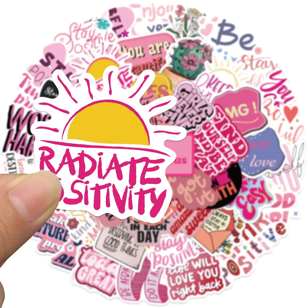 10/50PCS Kawaii Pink motivational Stickers Cute Graffiti Sticker Scrapbook Luggage Laptop Guitar Bike Skateboard Decals