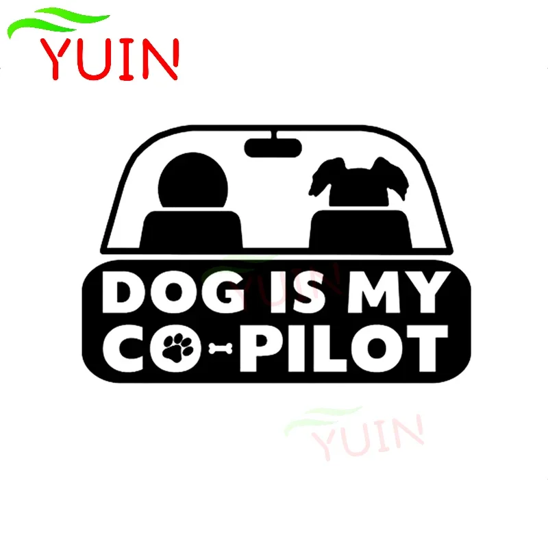 

YUIN DOG IS MY CO PILOT Character Pattern Car Sticker PVC Bumper Decoration Stickers Auto Accessories Fashion Waterproof Decal
