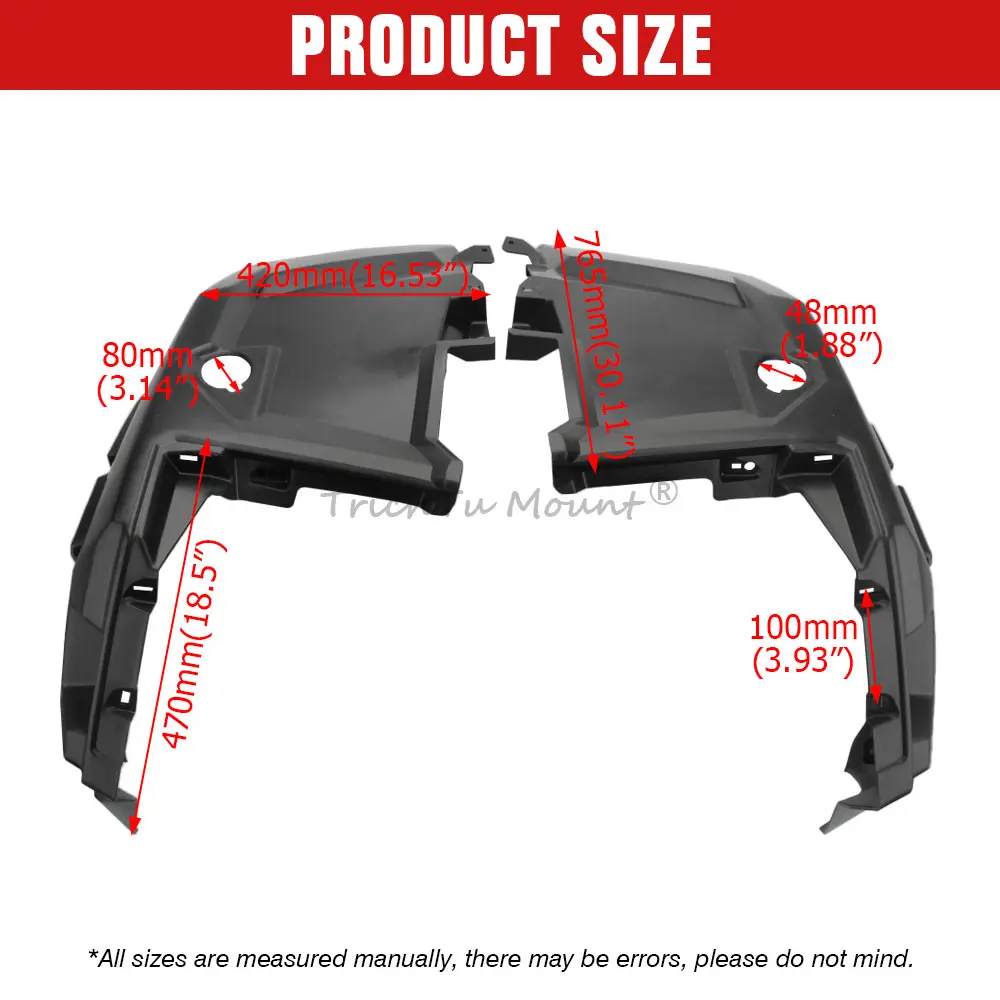 Front Fender Flares Cover Panel Utv&Atv Fits For Polaris Rzr Xp/Xp 4/S/Rzr 900/Xp 1000/Xp Turbo Eps/Fox/Xc 2015-2018 Matte Black