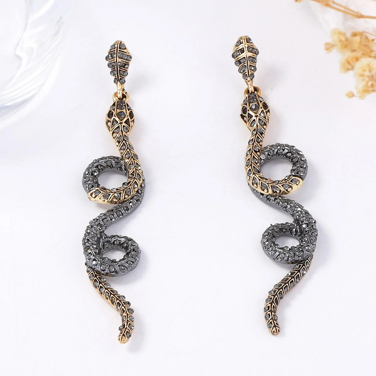 ZAA Orecchini di lusso con stampa in pelle di serpente con strass Gioielli vintage 2025 Accessori per ciondoli regalo per feste da donna alla moda