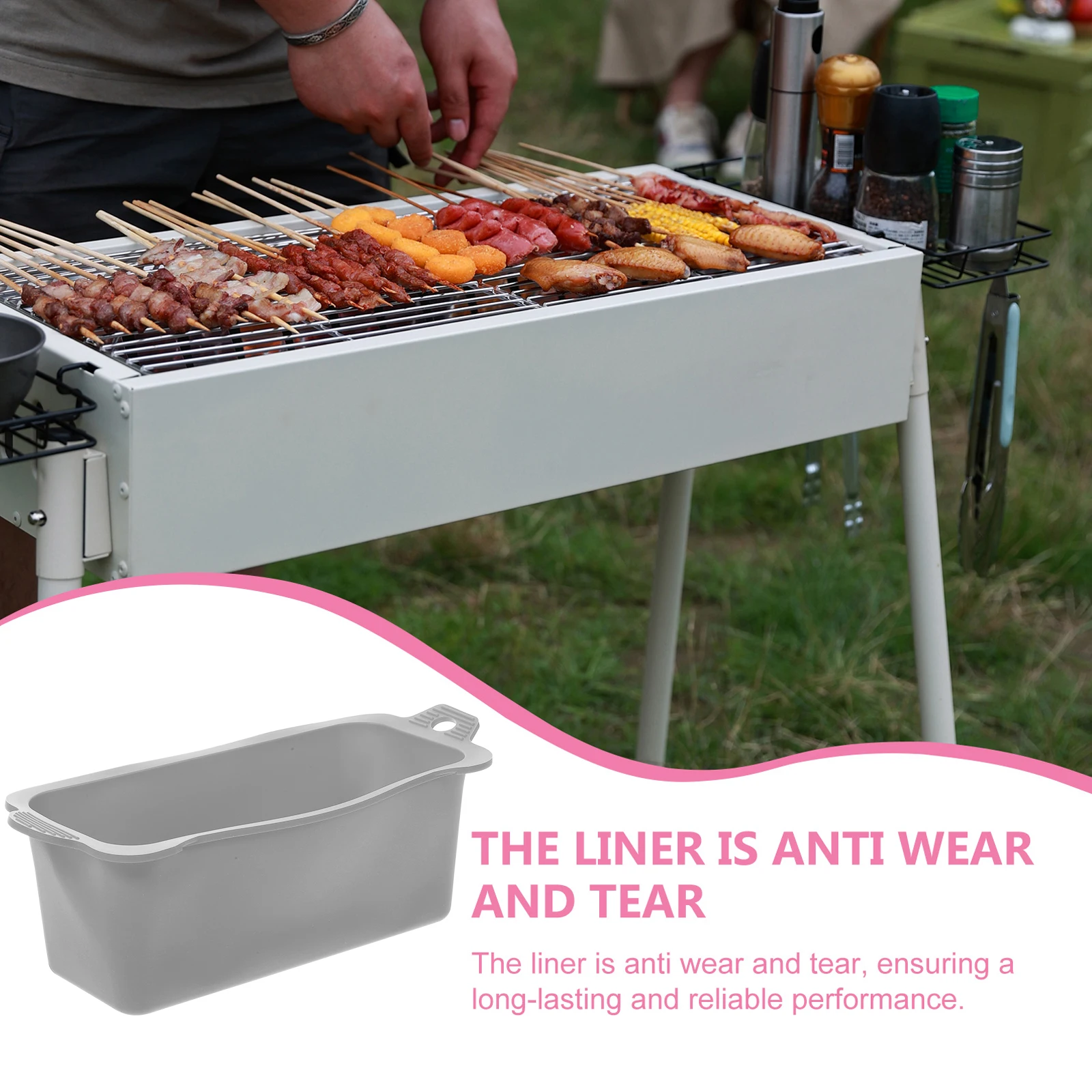 

3pcs Reusable Grill Liners Camping Grease Catcher Replacement Drip Pan Accessory Outdoor Grease Cup Accessory Bbq Tools