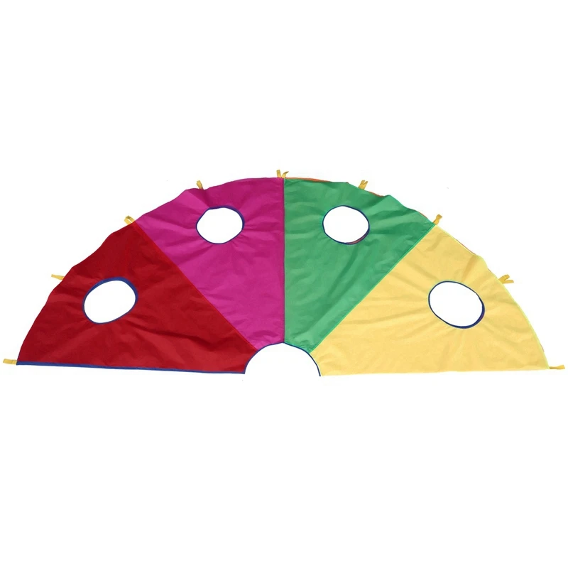 3M9 Holes 8 Colors Rainbow Umbrella Children's Sports With Holes Rainbow Umbrella Activities Equipment