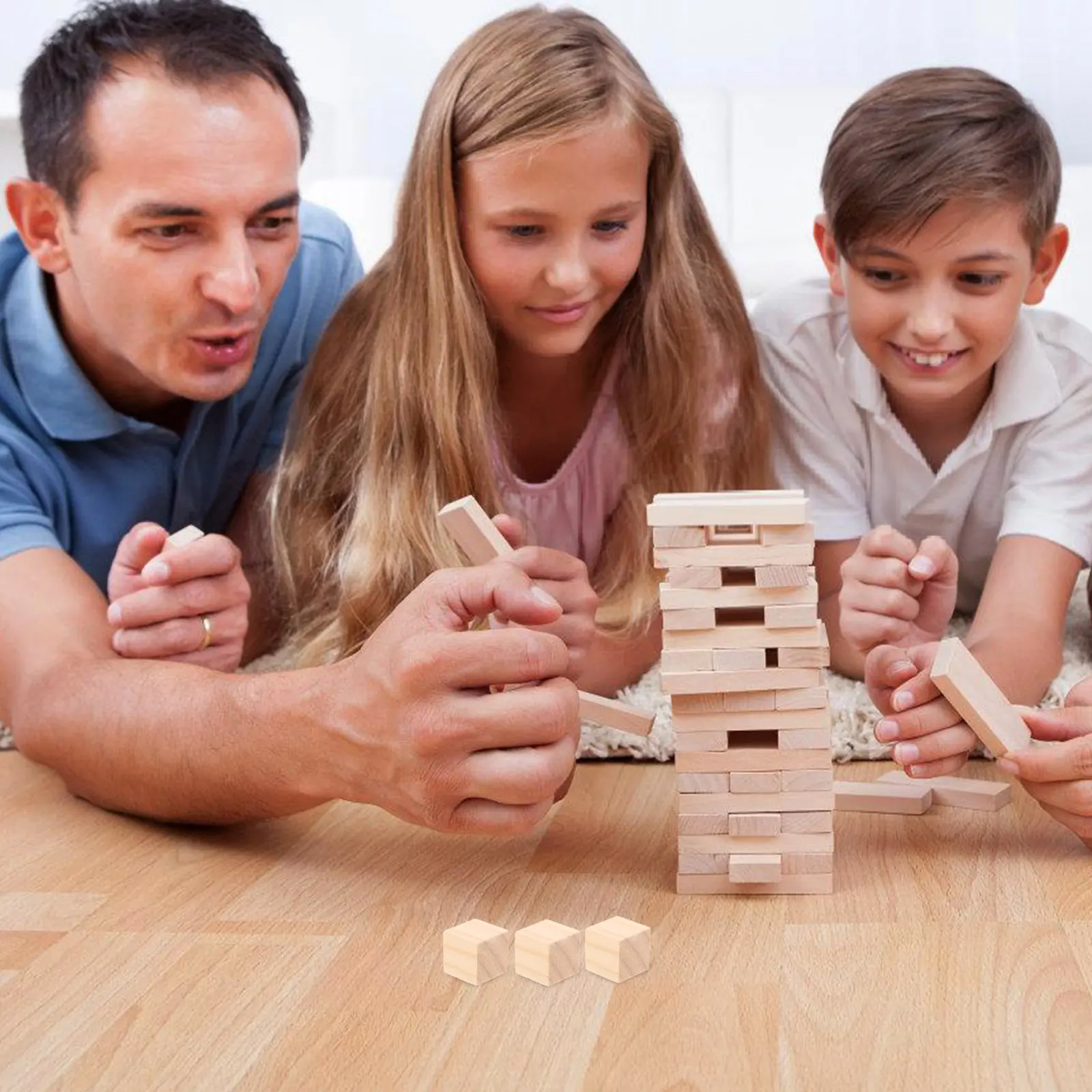 100 Pezzi Blocchi di Legno Naturale Non Trattati, Cubi Quadrati per Progetti Artistici e Artigianali, Attività di Sviluppo delle Abilità Spaziali