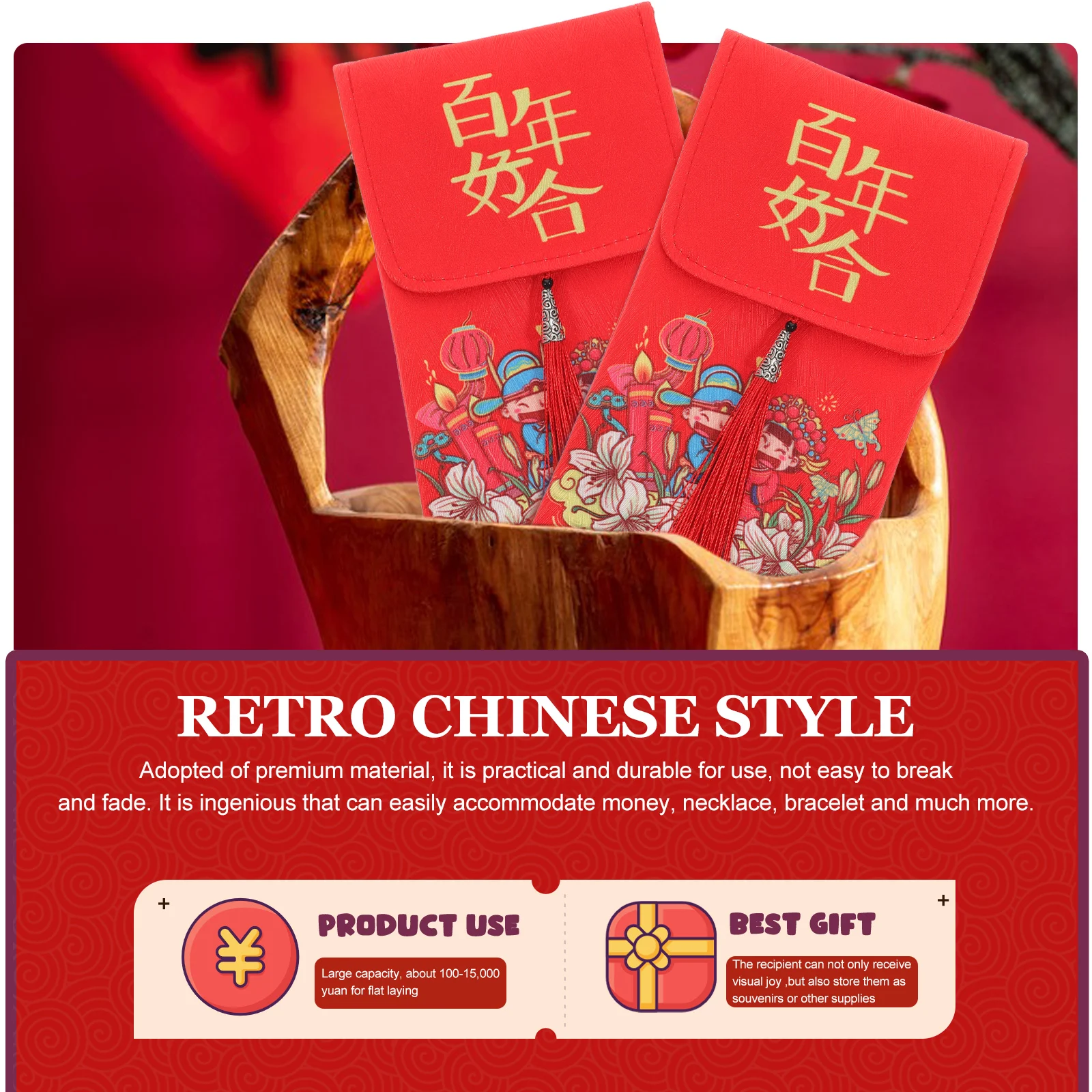 

Hand-drawn Illustration Red Packet Wedding Decor Money Chinese Envelope Decoration