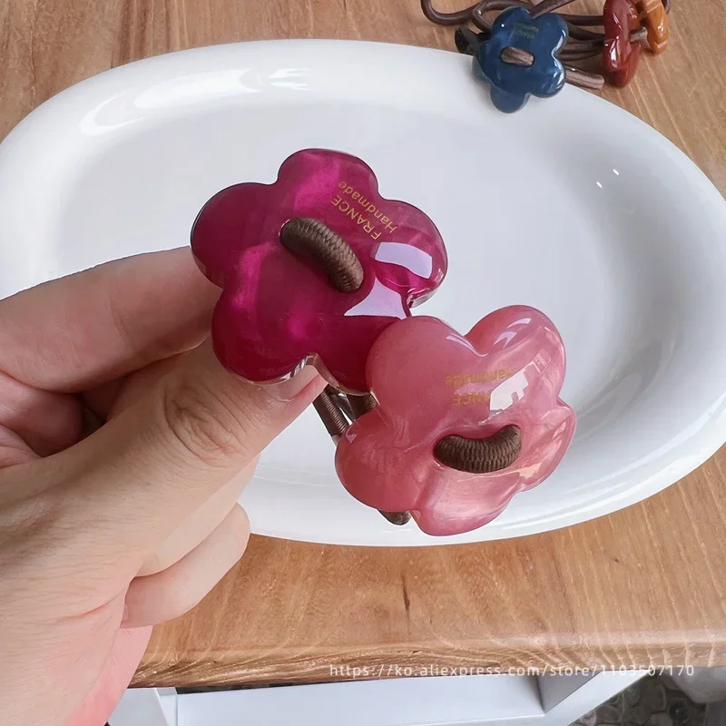 Flowers~Korean FRANCE Flower Circles, Hair Ropes, French Advanced Style, High ponytail Leather Band