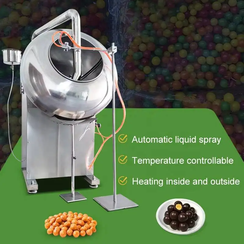 Peanut Almond Sugar Tablet Film Mini Seed Chocolate Coating Pan Candy Polishing Machine Steel Automatic