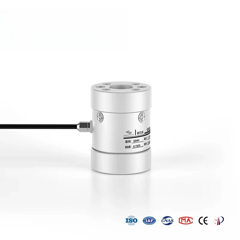 Compact and lightweight SBT850 static torque sensor, suitable for industrial machinery measurement, installed in tight spaces