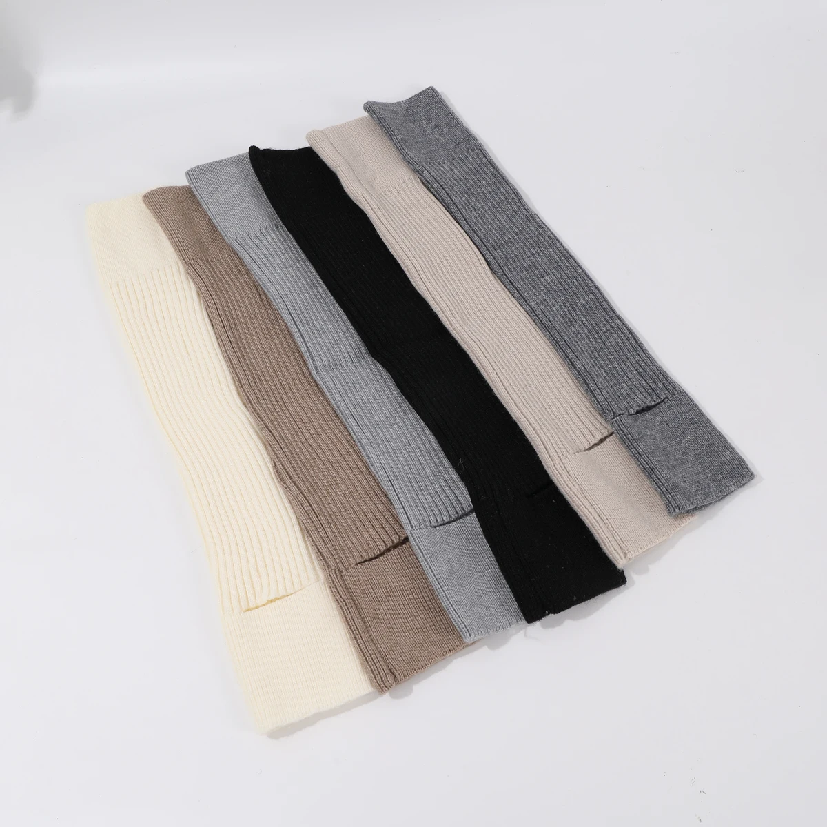 Wool Fabric Women Knitted Leg Covers Solid Color Open Heel Korean Style Cashmere Foot Warm Daily Outing Gift First Choice