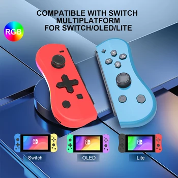 3D Joystick RGB Flash Gamepad Controller Wireless Game Controller for Switchs 6-axis gyroscope dual vibration motor