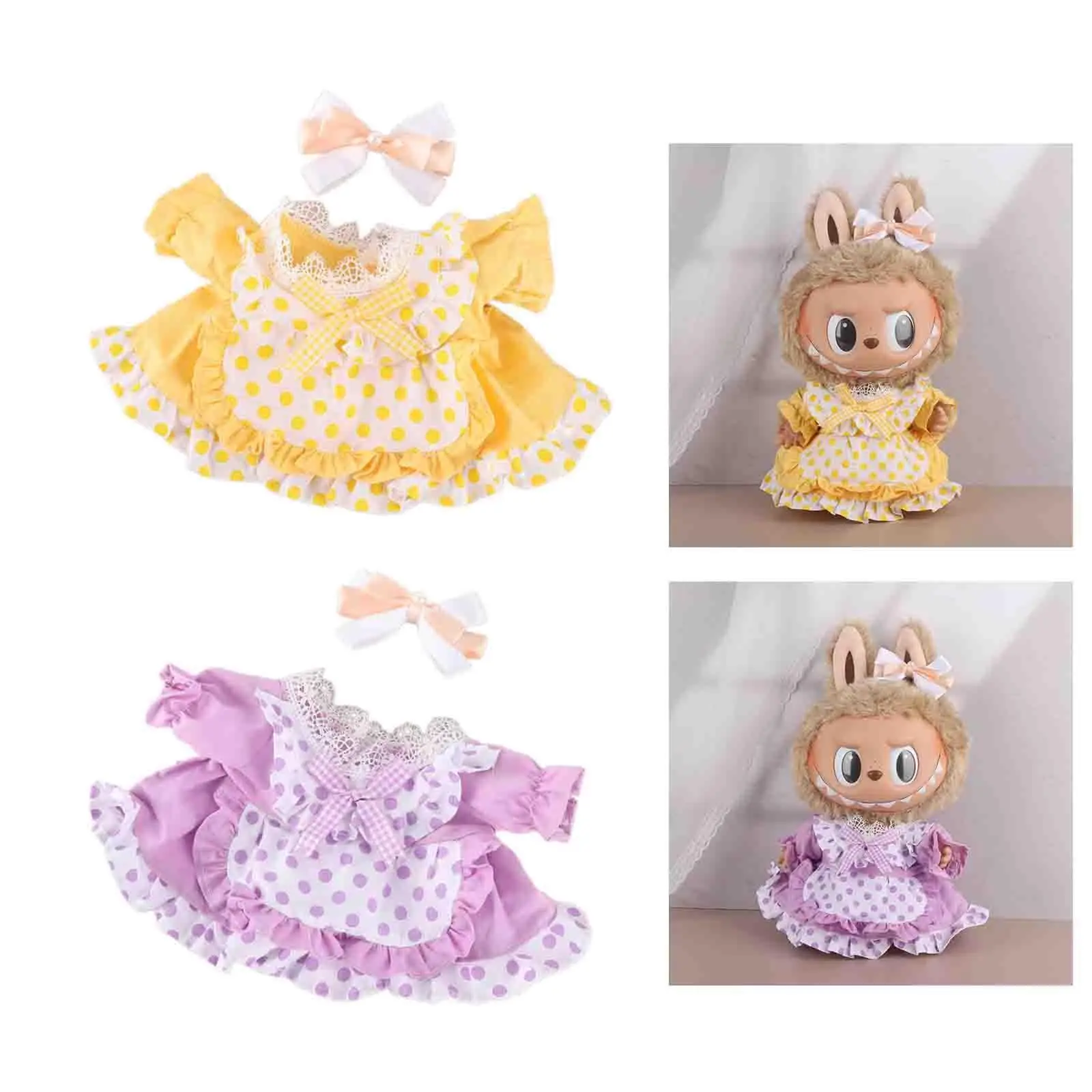 38cm Doll Dress Girl Doll Clothes Fashion Stylish Pretend with Hair Accessory Doll Accessories for Kids Gift Age 5 6 7 8 9 10