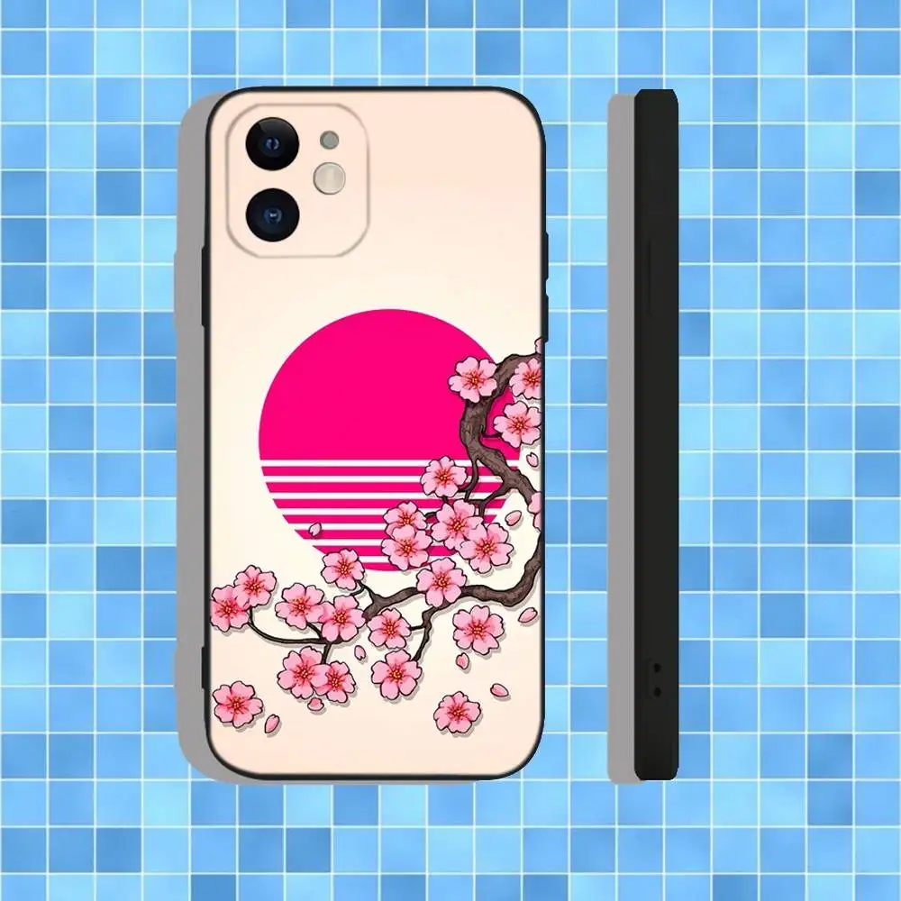 حافظة هاتف VHS Sakura Rewind لهاتف iPhone 17,16,15,14,13,12,11,Pro,Max,Plus,Air,X,XS,XR,SE,8,7,Mini,Soft Black Case