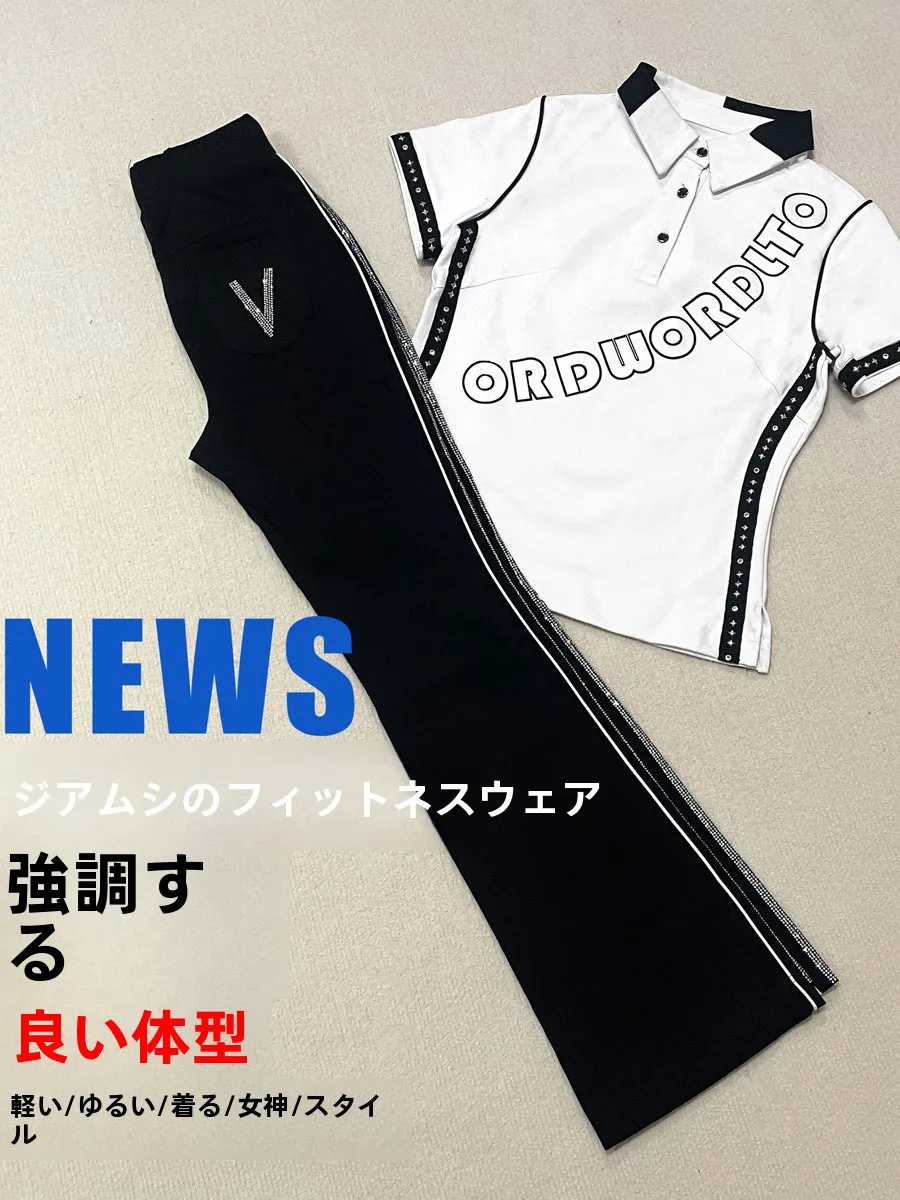 ensemble-de-tenue-de-fitness-et-de-danse-pour-femmes-blanc-en-coton-romain-a-manches-courtes-avec-motif-lettres-taille-haute-coupe-ample-pour-yoga-et-gymnastique
