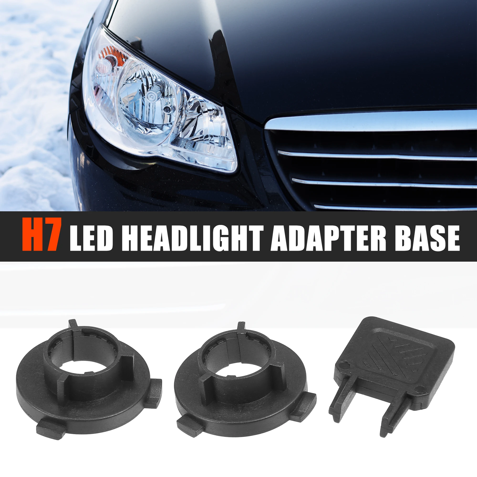 UXCELL 1 Set Car H7 LED Headlight Adapter Bases with Key Replace for Kia K3 2012 2013 2014 2015