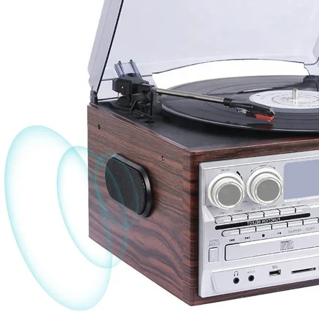 YYHC- BT Turntable Multi-function 10 in 1 USB vinyl CD cassette player Tape phonograph record player