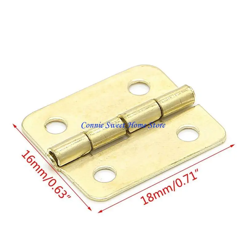 LXAF 10x Kitchen Cabinet Door 4 Holes Drawer Hinges Jewelry Box Furniture 18x16mm