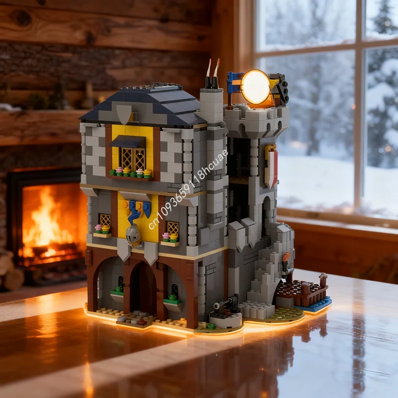 

1216pcs MOC Black Falcon Inn Castle Falconsed Model Building Blocks Construction Toys Assemble DIY Christmas Gift Brick Birthday