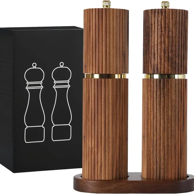 Wooden Pepper Mill Manual Grinder Adjustable Coarse Fine Grinder for Peppercorn Sea Salt Spice Shaker Kitchen Tool