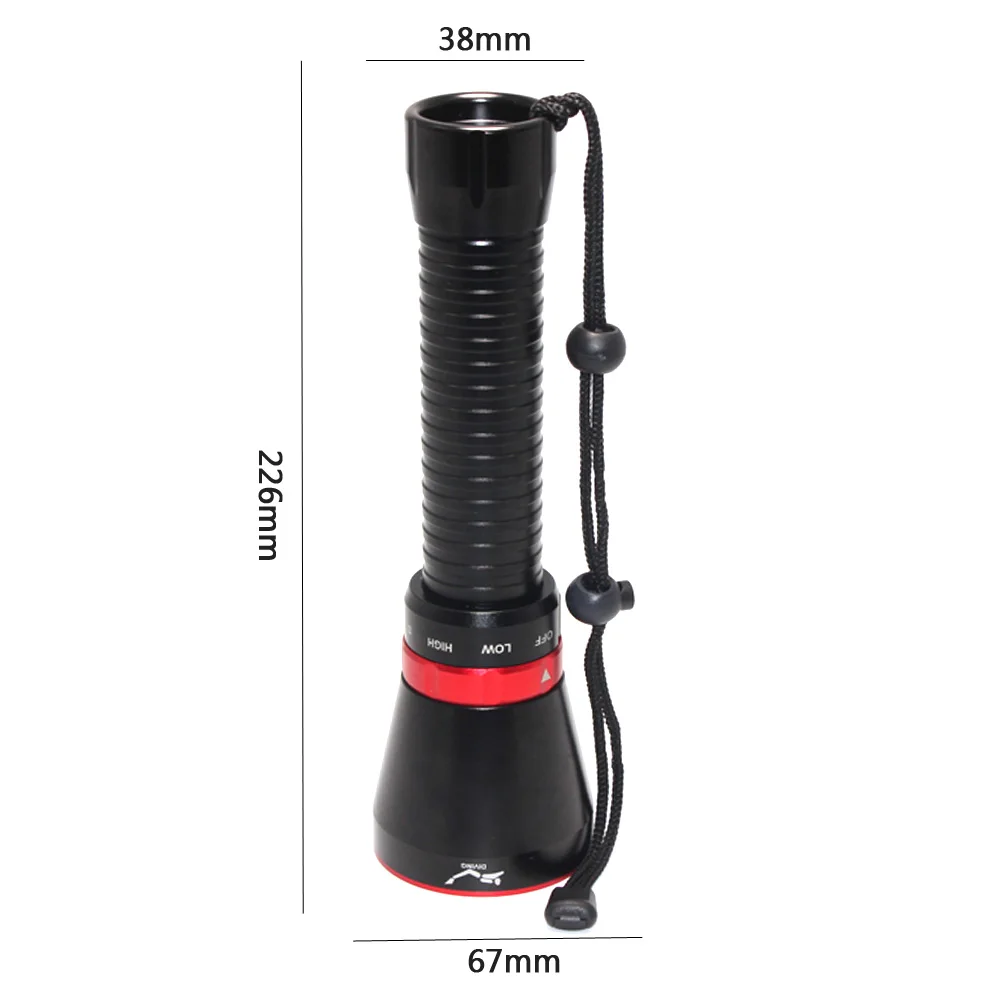 Powerful LED Diving Flashlight 100 meters Underwater lantern. 3-Modes 26650 Scuba Tactical Waterproof Dive Torch