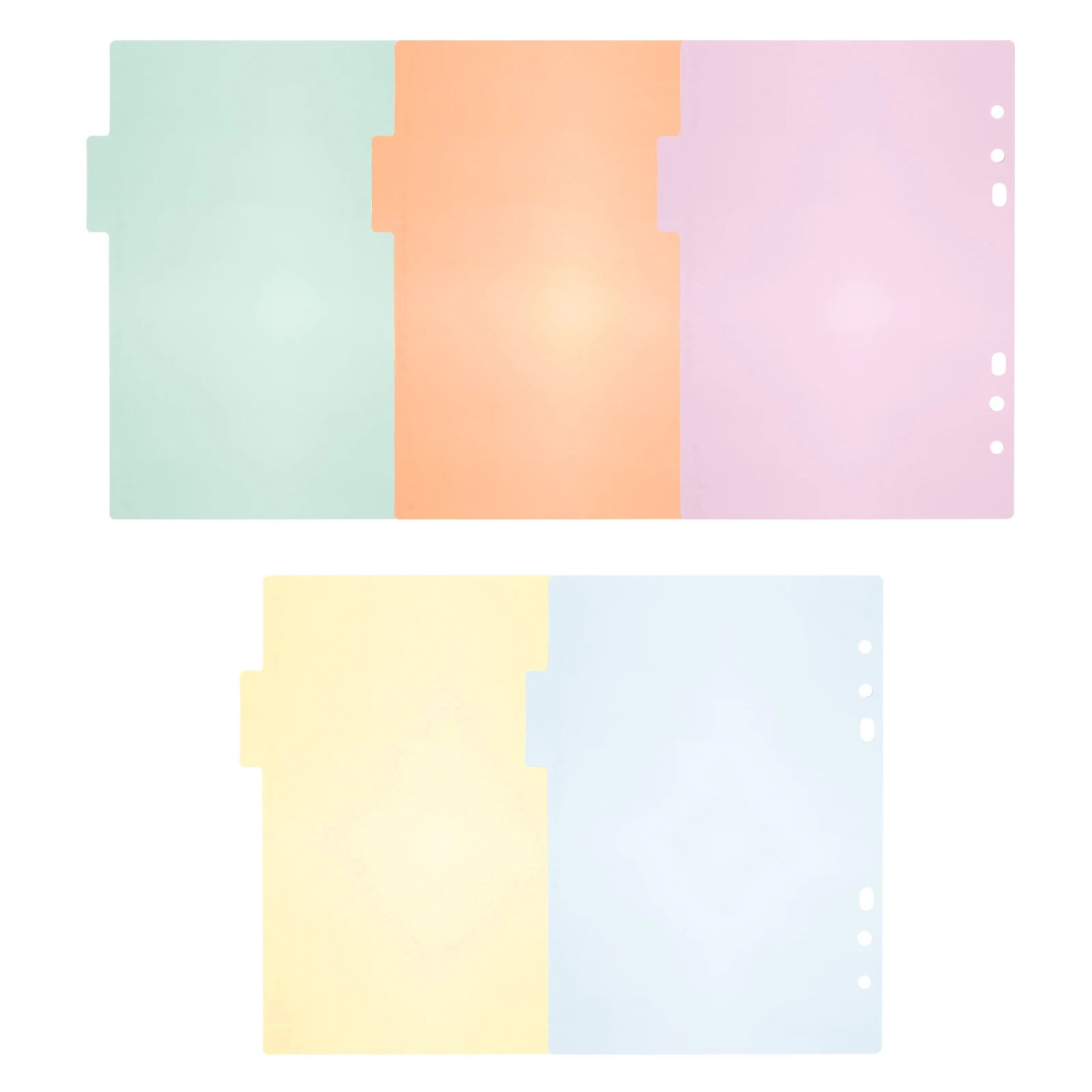 

10pcs A5 Binder Dividers Labels Insertable Assorted Color PP Material Index Separator Refillable Rectangular Notebook Organizer