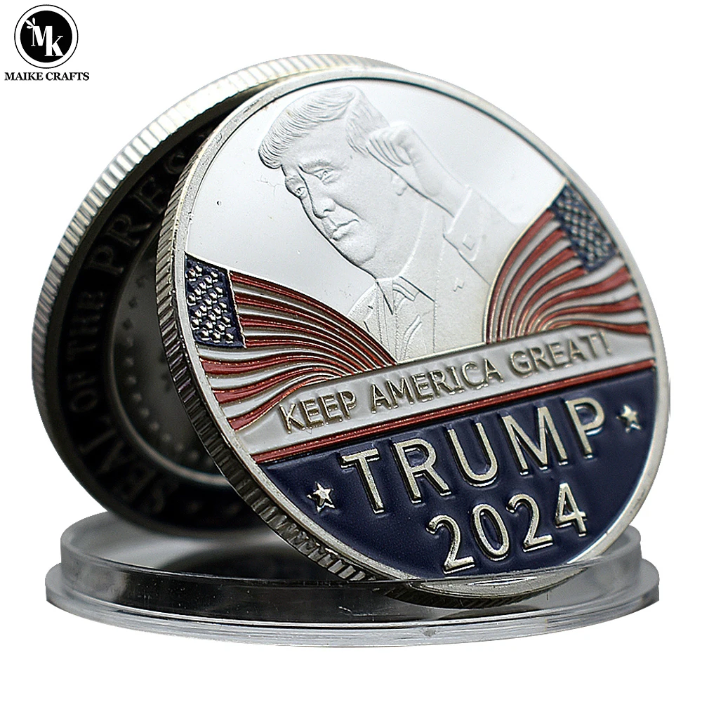 

2024 Donald Trump Challenge Coin Keep America Great Metal Commemorative Medal Collection Fans Gift