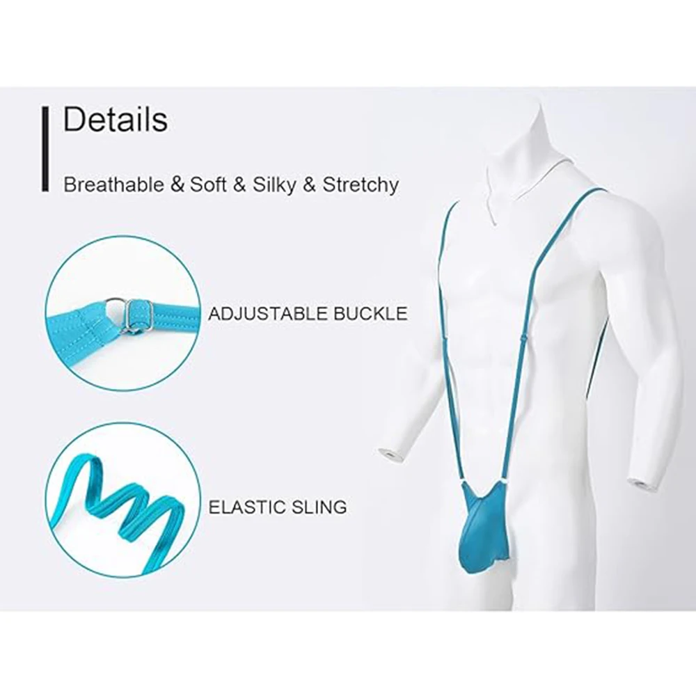 Zonbailon Sexy Men's Mankini Thongs Underwear G-String Adjustable V Sling Bodysuit Lingerie For Men
