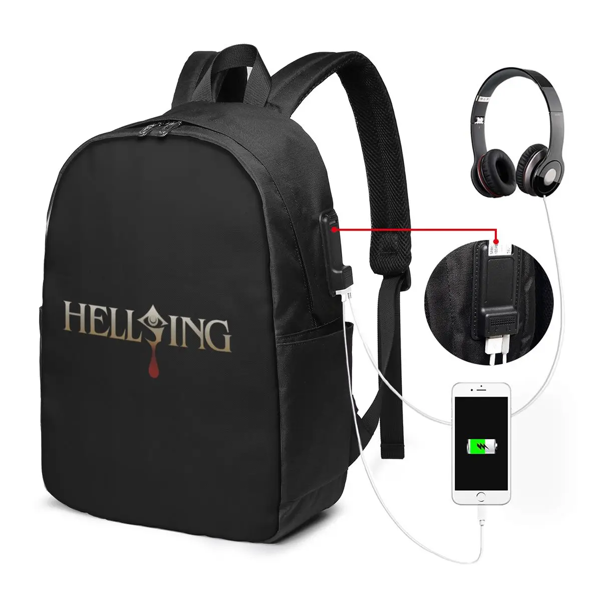 

Alucard Hellsing Manga Backpack Travel Notebook Bag Computer College Student School Bag Laptop Shoulder Bags for Men Women