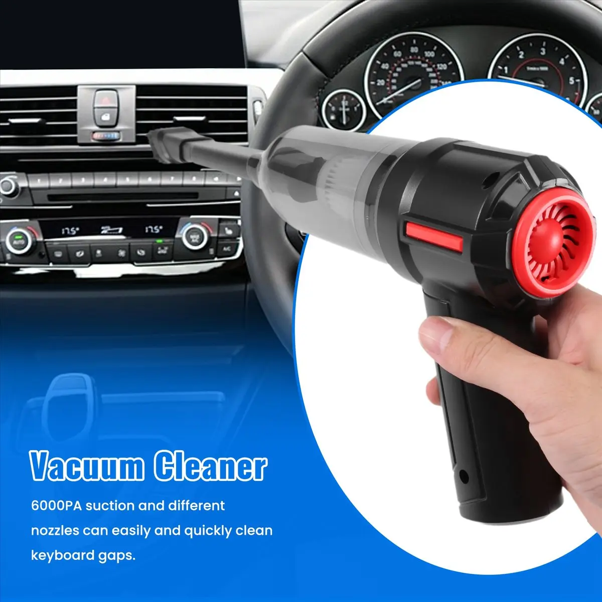 

Перезаряжаемый мини-пылесос со сжатым воздухом, 6000 PA, для компьютера, клавиатуры, ноутбука, автомобильного пылесоса