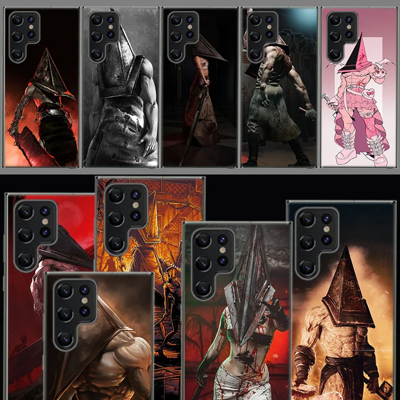 Pyramid Head Giant Cover For Samsung Galaxy S21 S20 S23 FE S22 S24 Ultra Phone Case S10 S10E S8 S9 Plus S7 S6  Edge Clear Coque