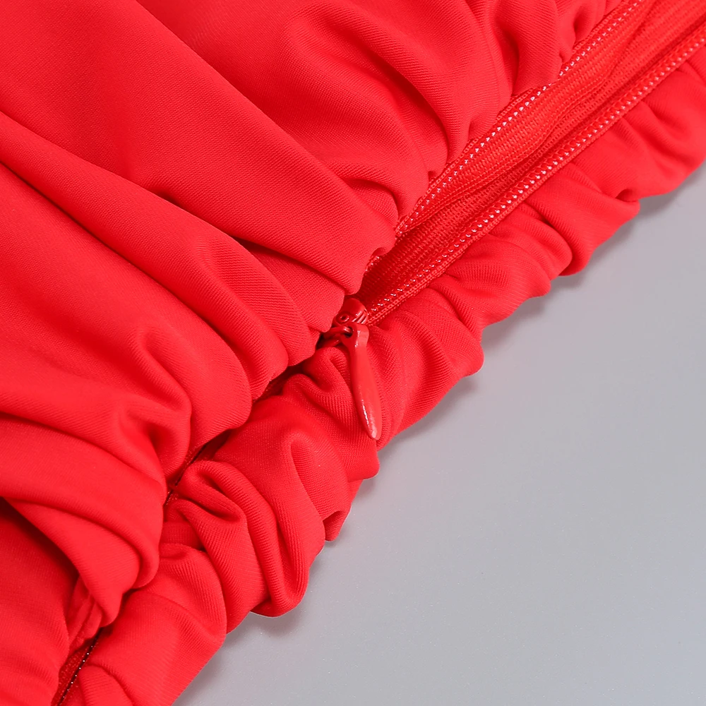 Abito lungo sexy con taglio monospalla da donna – Abito rosso diviso con dettaglio anello dorato – Elegante abito da sera