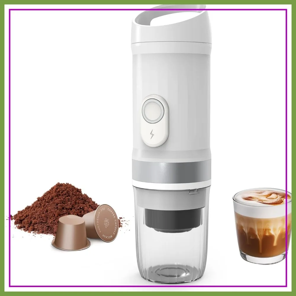 

Portable Electric Espresso Machine, 3 IN 1 Self-Heating Travel Coffee Maker for Ground Coffee, NS Capsule&DG Capsule, 20 Bar with 9600mAh Battery for RV/Hiking/Office/Camp