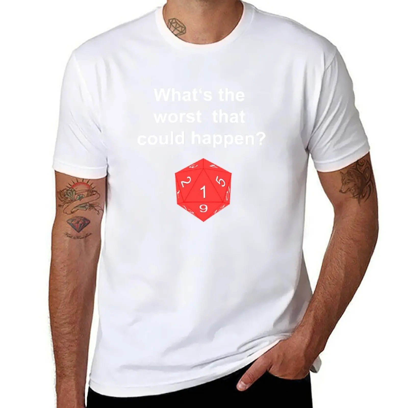 

what's the worst that could happen T-Shirt man t shirt summer man t shirts for men casual T-Shirt