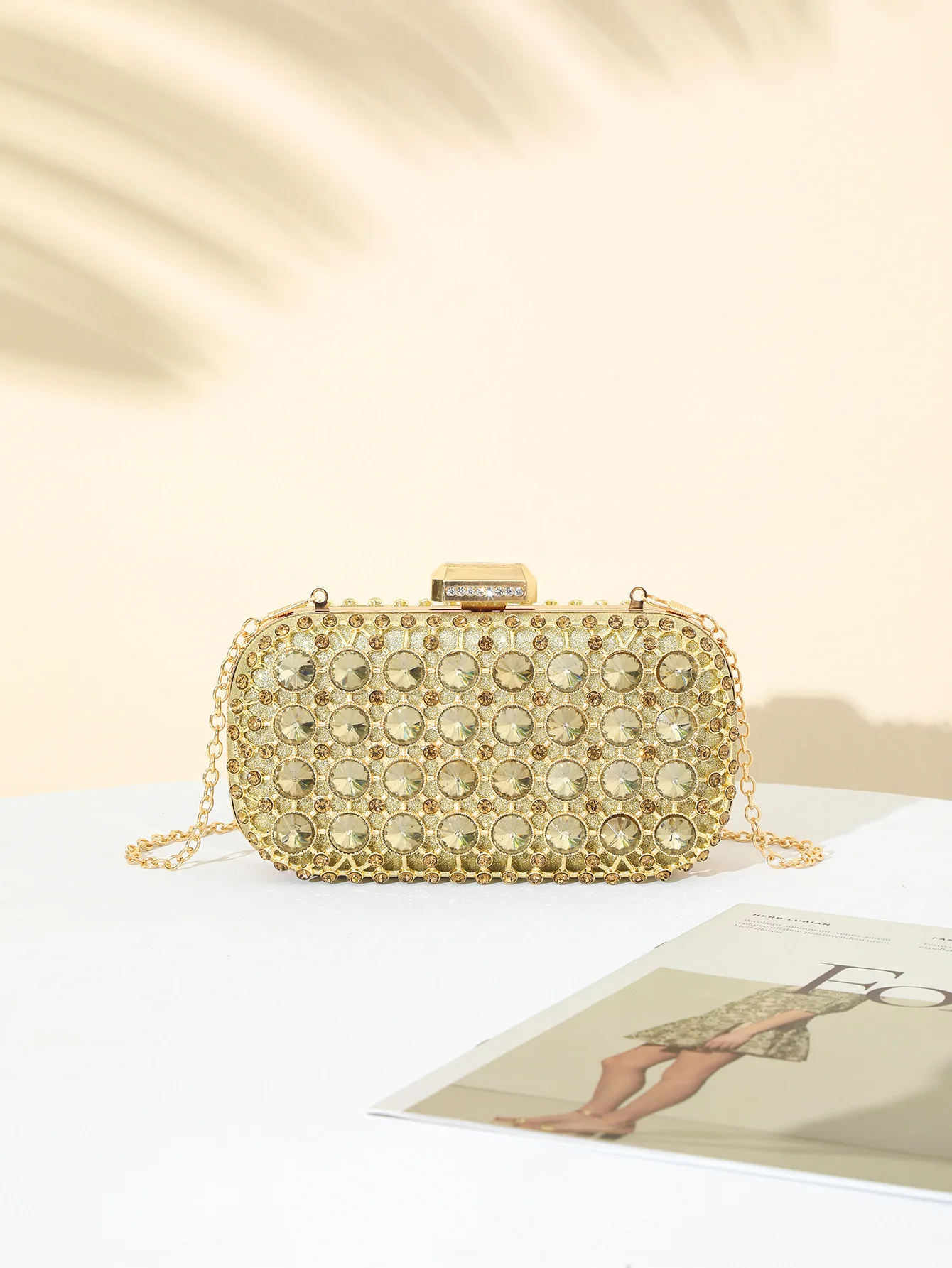 Light Luxury Crystal Clutch Women's Dinner Party Chain High-End Diamond-Encrusted Evening Fashion Shoulder Bag