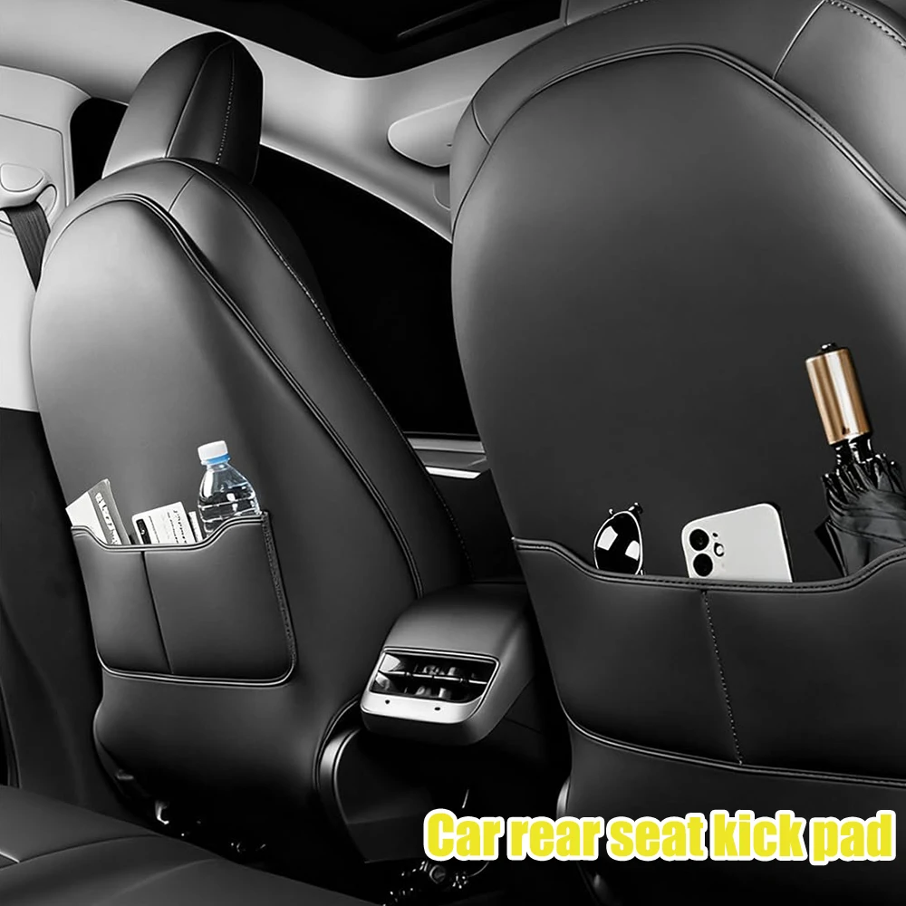 

For Tesla Model 3 Model Y Rear Seat Protector Kick Mat Car Back Seat Cover Organizer Pouch Door Storage