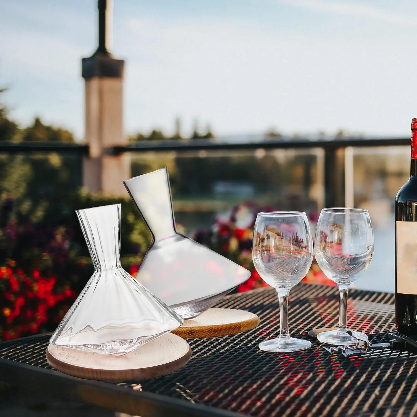 

Glass Decanter, Wine Container Red Wine Aerator Wine Accessories 1000ml Decanter, for Restaurant