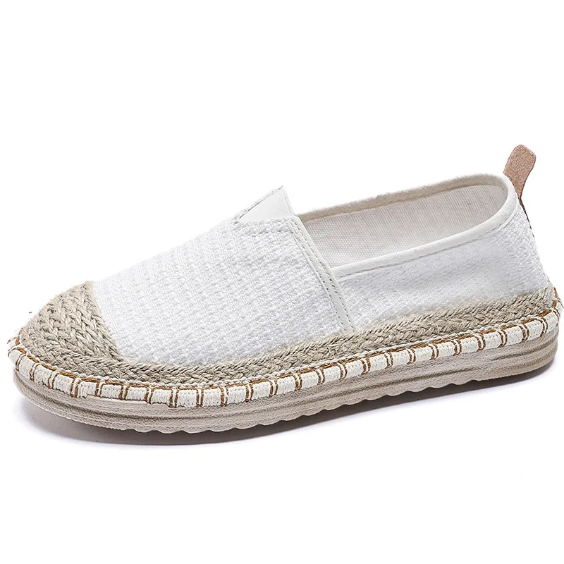 Casual Woman Shoe Espadrilles Platform Round Toe All-Match Modis Shallow Mouth Slip-on Summer 2024 New Slip On Canvas Fisherman