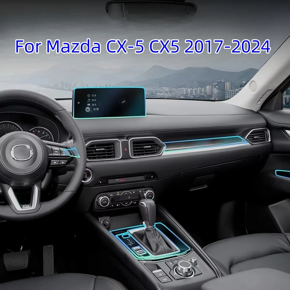 

Для Mazda CX-5 CX5 2017-2024 внутренняя защитная пленка ТПУ наклейка против царапин приборная панель GPS-навигация прозрачные аксессуары