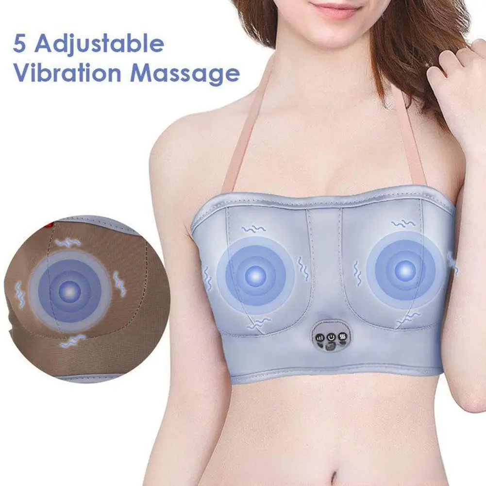 Electric Breast Massage Bra Wireless Breast Enhancement Instrument with Hot Compress Function for Breast Lift Enlarge V0V3