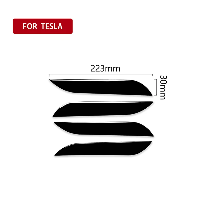 Misura per Tesla Model S 2014-2019 4 pezzi nero lucido nero copertura della maniglia della porta esterna dell\'auto protezione antigraffio accessorio