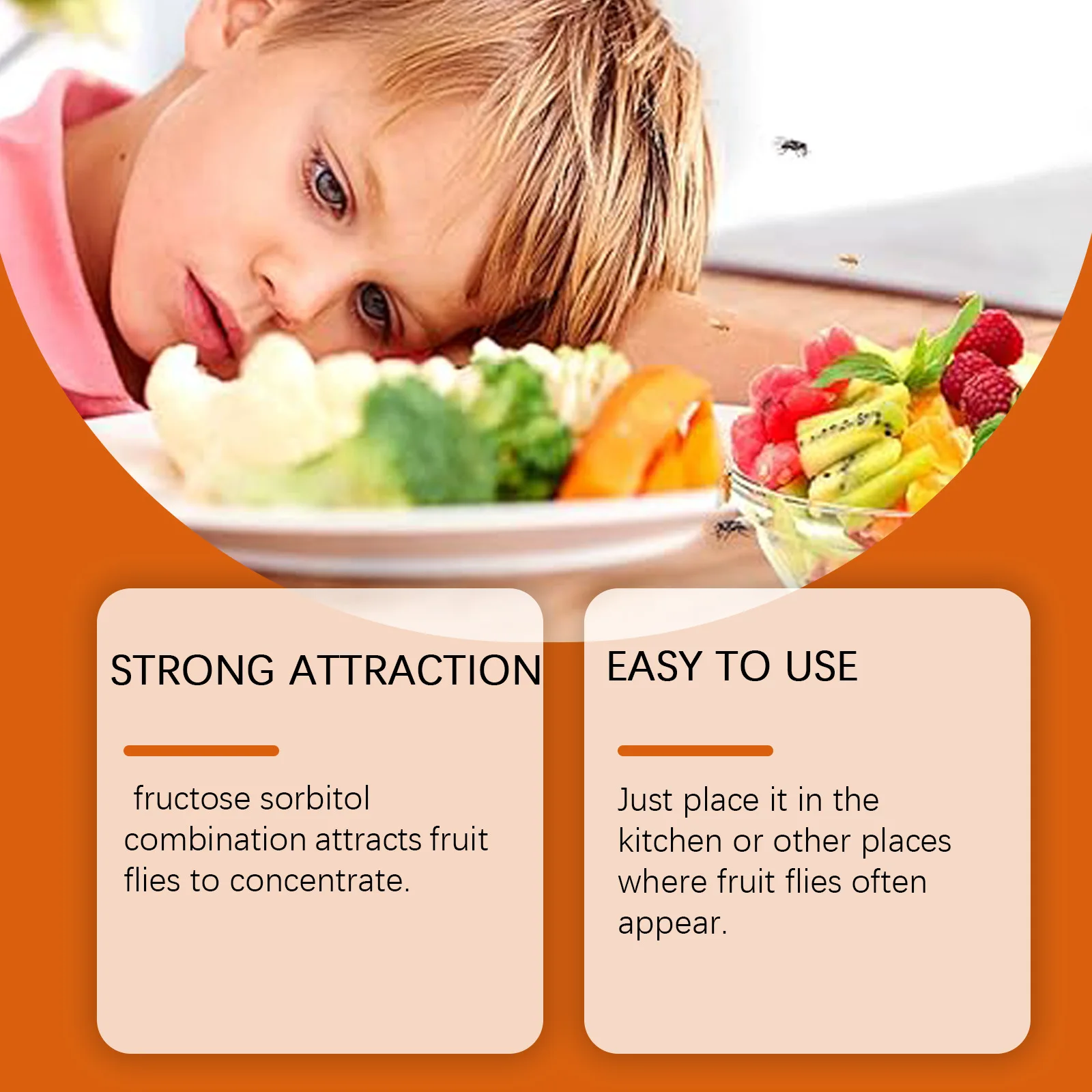 MOONSPRY Cebo para moscas de frutas, trampa para el control de plagas de cocina, atrayente eficaz para moscas de frutas |   Fórmula segura no tóxica |   3 semanas de larga duración