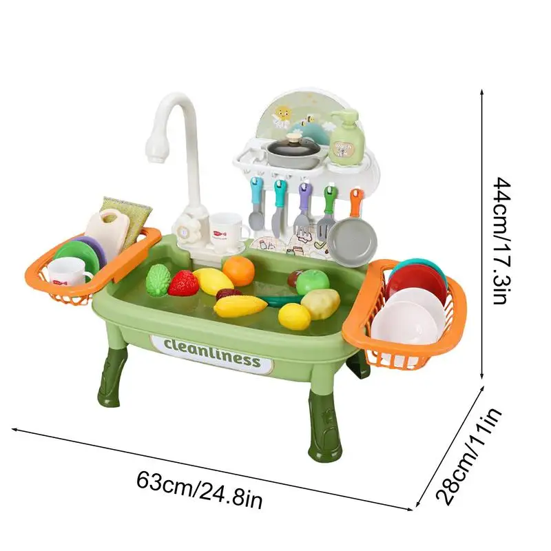 Kitchen Sink Toy For Kids Electric Sensory Water Toy Role Play Sink With Running Water Realistic Kitchen Set Toys Educational