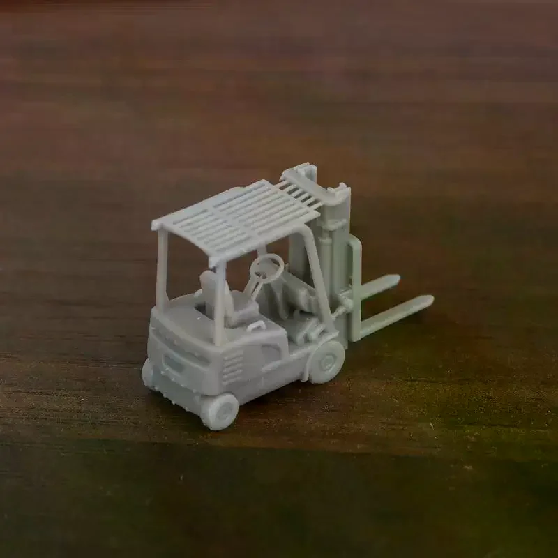 Kit de modelo de empilhadeiras e caminhões elevadores em escala 1/144, veículo de construção realista, brinquedo, mini modelo de empilhadeira de carro de engenharia