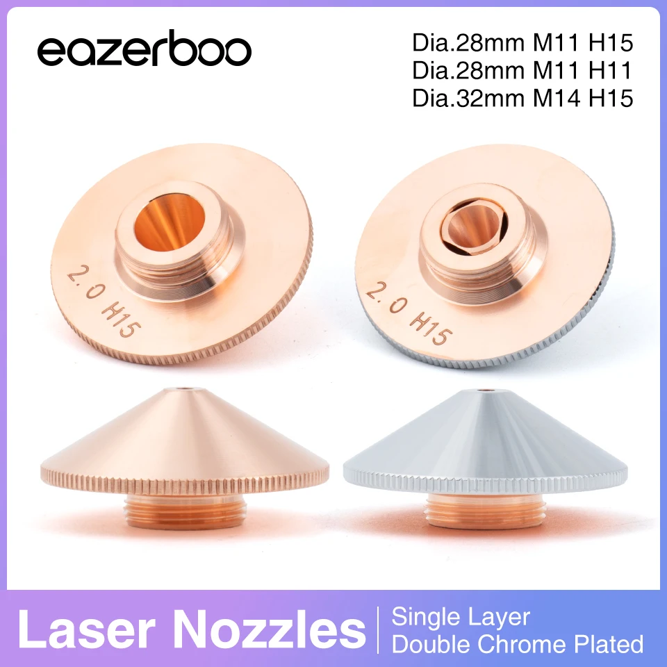 

Laser Nozzle Fiber Cutting Machine Single Double Layer D28 32mm M11 H15 Nozzle Fiber Laser 0.8-6.0 for Raytools Laser Head